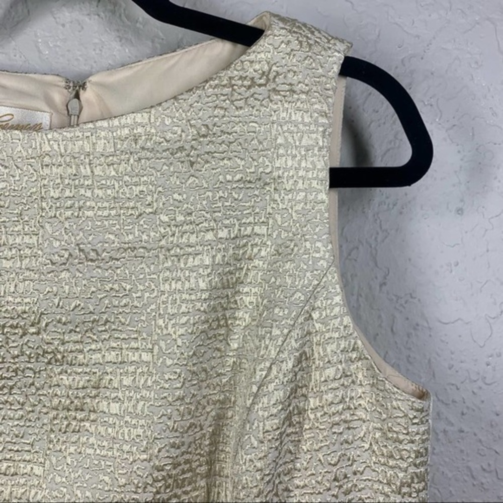 RICKIE FREEMAN for T.J. Nites Cream Embossed Textured Midi‎ Sheath Dress - Picture 5 of 11